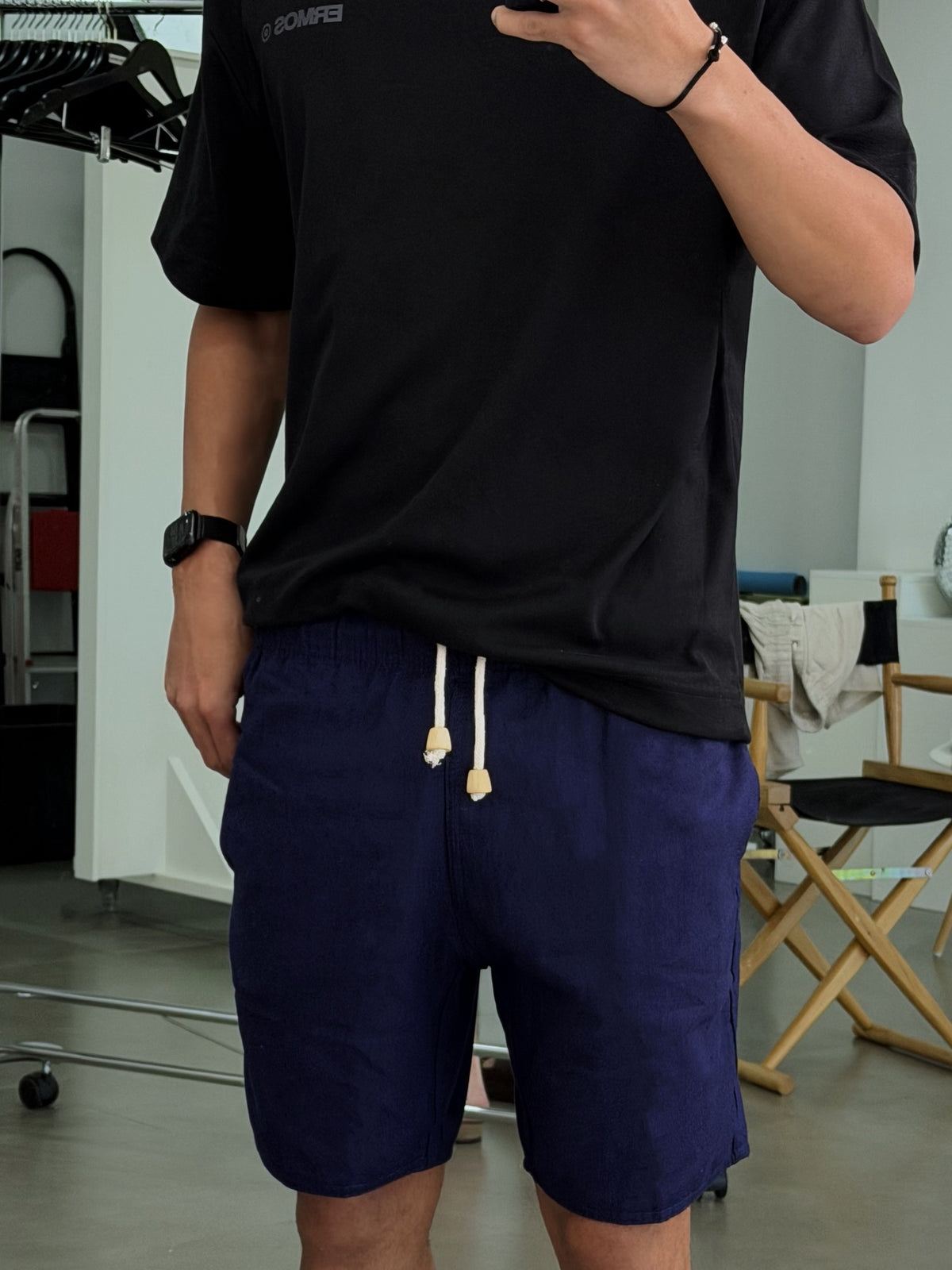 ERMOS ® Linen Shorts (Navy Blue)
